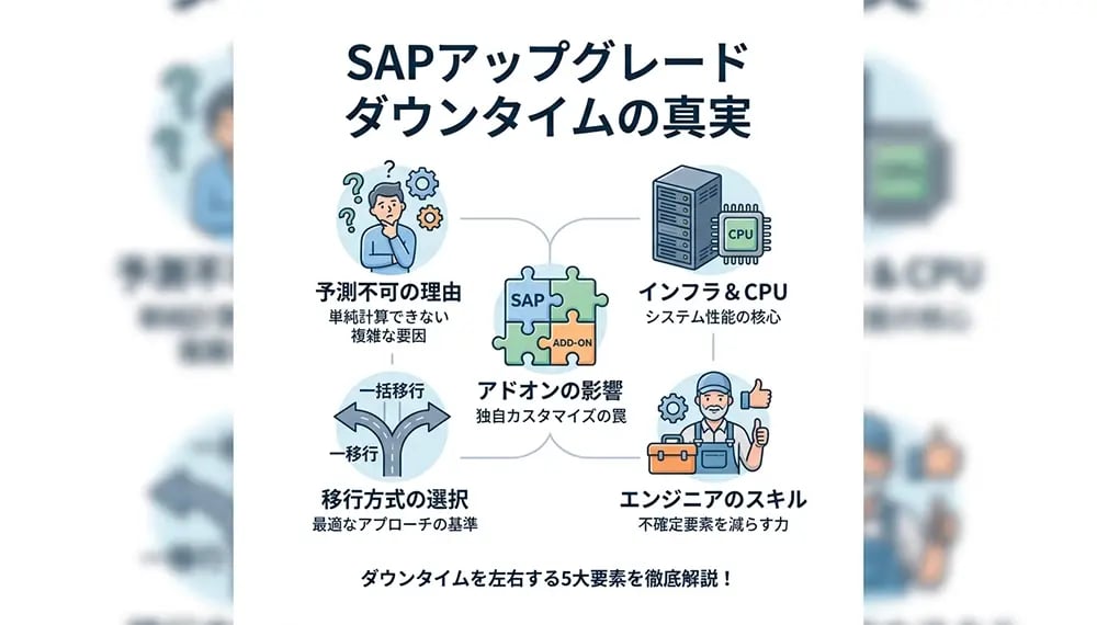 第1回:SAPアップグレードのダウンタイムを決定する5つの主要因|エキスパートが教える「単純計算できない」実態