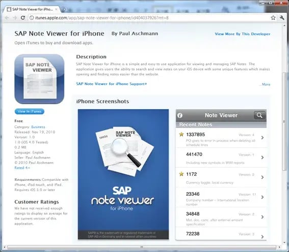 SAPエンジニアに朗報？SAP Note Viewer for iPhone登場 2