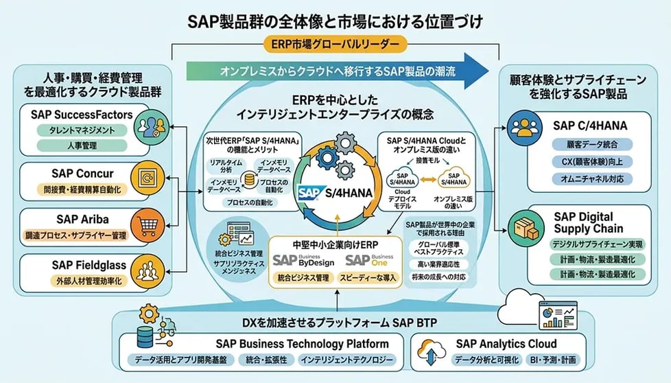 SAP製品群の全体像と市場における位置づけ