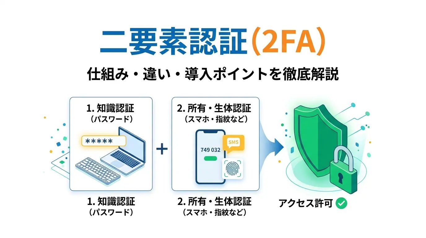 二要素認証とは?仕組みや二段階認証との違い、導入のポイントを徹底解説