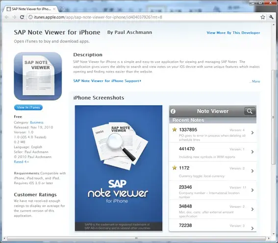 SAPエンジニアに朗報？SAP Note Viewer for iPhone登場 2