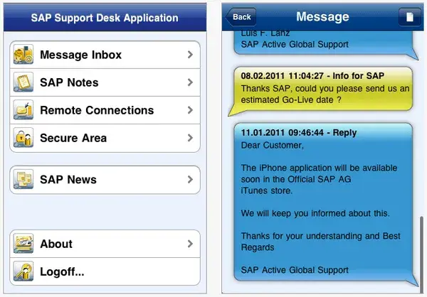 SAP Support Desk for iPhone:SAPコンサルタント待望のアプリ登場 1