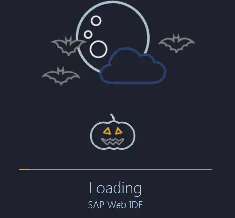 SAP Web IDE のローディング画面がハロウィーン仕様に 1